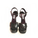 Black Glazed Platform Sandal