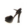 Black Glazed Platform Sandal