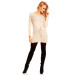 Beige elegant DLC tunika/genser med knyting rundt midjen