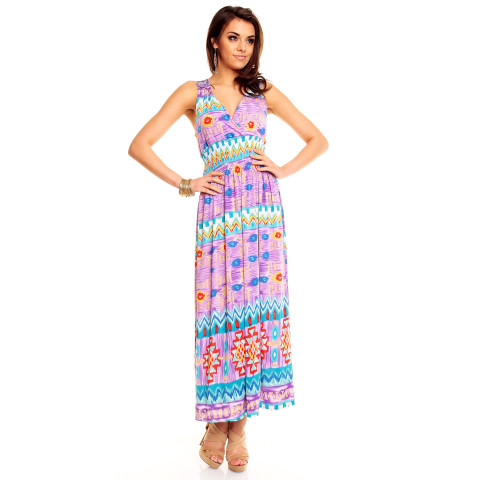 Lilla-turkis nydelig kjole