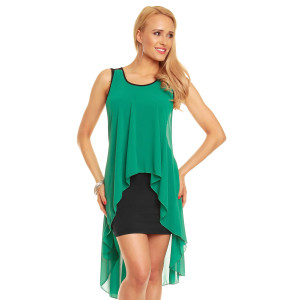 Grønn-svart nydelige utforming kjole