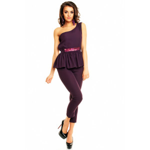 Lilla en skulder elegant overall med steiner Lilla en skulder elegant overall med steiner