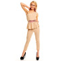 Beige en skulder elegant overall med steiner Beige en skulder elegant overall med steiner