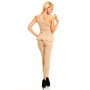 Beige en skulder elegant overall med steiner Beige en skulder elegant overall med steiner