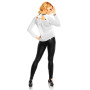 Hvit elegant bluse med steiner