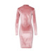 Rosa elegant velvet brodert midi kjole Rosa elegant velvet brodert midi kjole