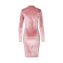 Rosa elegant velvet brodert midi kjole Rosa elegant velvet brodert midi kjole