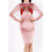 Rosa elegant velvet brodert midi kjole Rosa elegant velvet brodert midi kjole