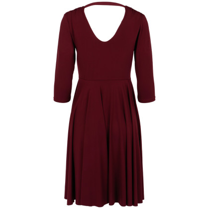 Mørk rød Silver Fashion kjole