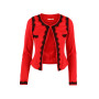 Rød elegant Eva & Lola blazer dekorert med blonde