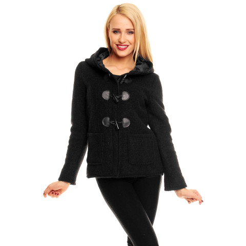Svart Styled in Italy jakke med hette Svart Styled in Italy jakke med hette
