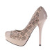 Beige pumps med mønster Beige pumps med mønster