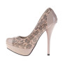 Beige pumps med mønster Beige pumps med mønster