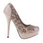 Beige pumps med mønster Beige pumps med mønster