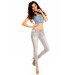 Grå stilige jeans med slitt look
