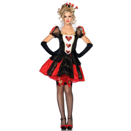 Svart-rød kostyme-elegant poker queen Svart-rød kostyme-elegant poker queen
