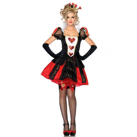 Svart-rød kostyme-elegant poker queen Svart-rød kostyme-elegant poker queen